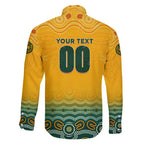 Personalised Australia Matildas Family Matching Short Sleeve Bodycon Dress and Hawaiian Shirt Tillies Aboriginal Simple Yellow