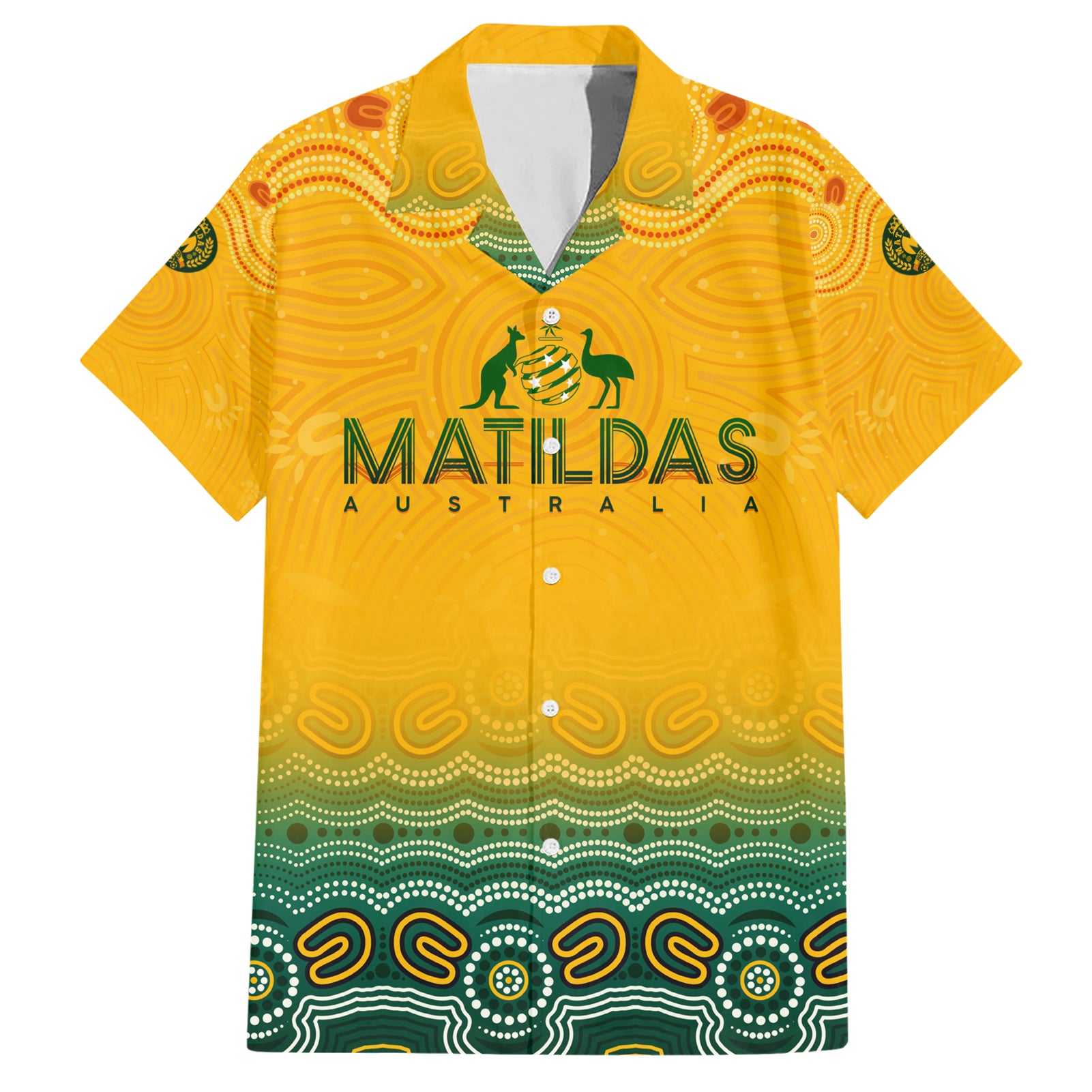 Personalised Australia Matildas Hawaiian Shirt Tillies Aboriginal Simple Yellow