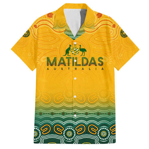 Personalised Australia Matildas Hawaiian Shirt Tillies Aboriginal Simple Yellow
