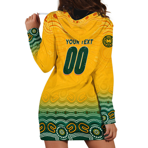 Personalised Australia Matildas Hoodie Dress Tillies Aboriginal Simple Yellow