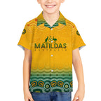 Personalised Australia Matildas Kid Hawaiian Shirt Tillies Aboriginal Simple Yellow