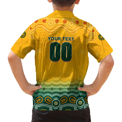 Personalised Australia Matildas Kid Hawaiian Shirt Tillies Aboriginal Simple Yellow