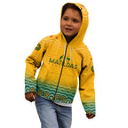 Personalised Australia Matildas Kid Hoodie Tillies Aboriginal Simple Yellow