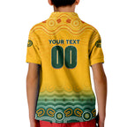 Personalised Australia Matildas Kid Polo Shirt Tillies Aboriginal Simple Yellow