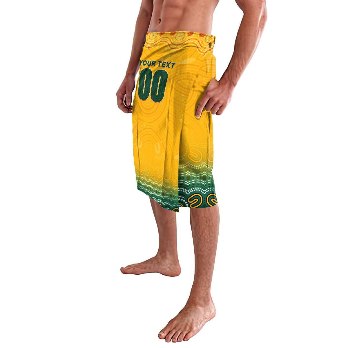 Personalised Australia Matildas Lavalava Tillies Aboriginal Simple Yellow