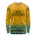 Personalised Australia Matildas Long Sleeve Shirt Tillies Aboriginal Simple Yellow