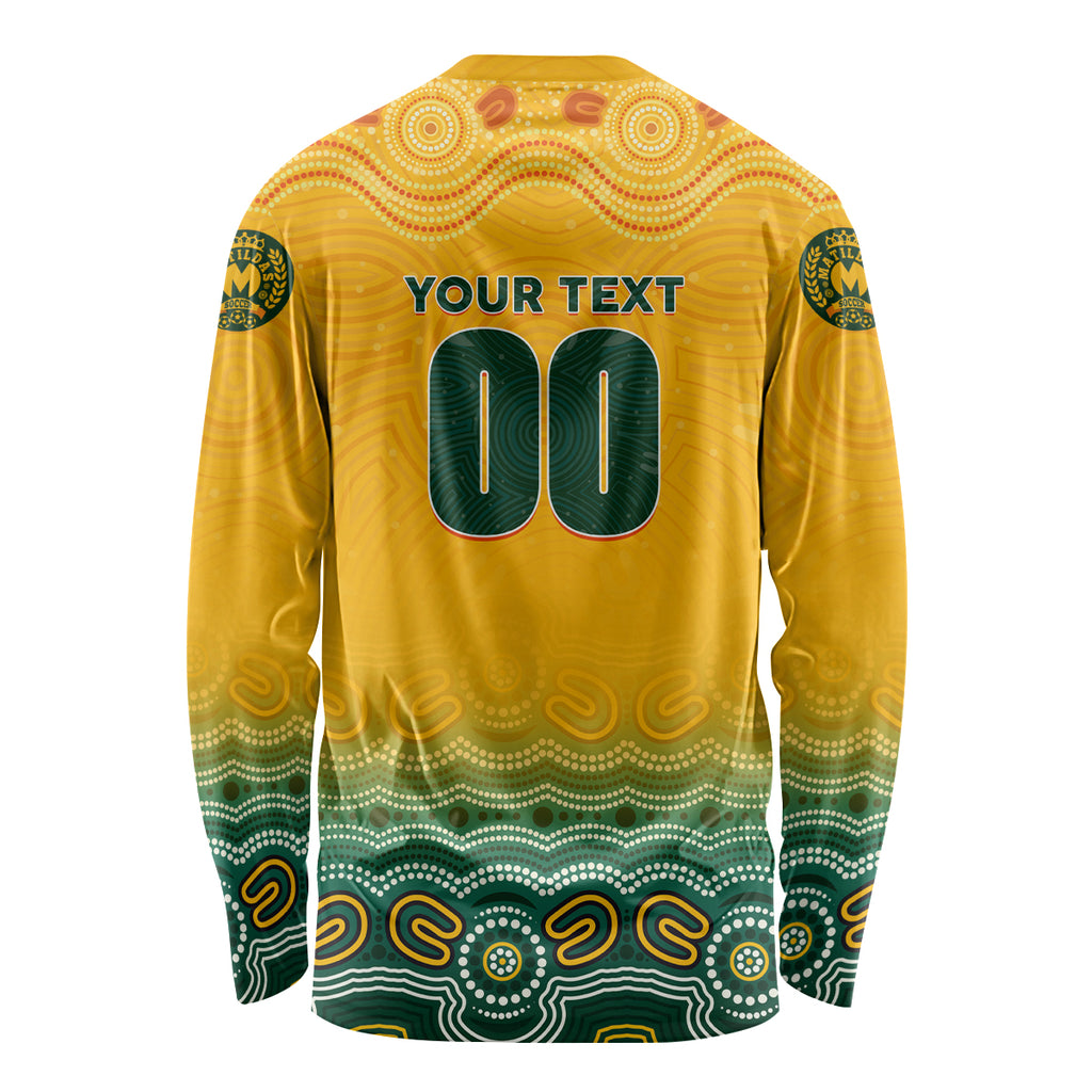 Personalised Australia Matildas Long Sleeve Shirt Tillies Aboriginal Simple Yellow