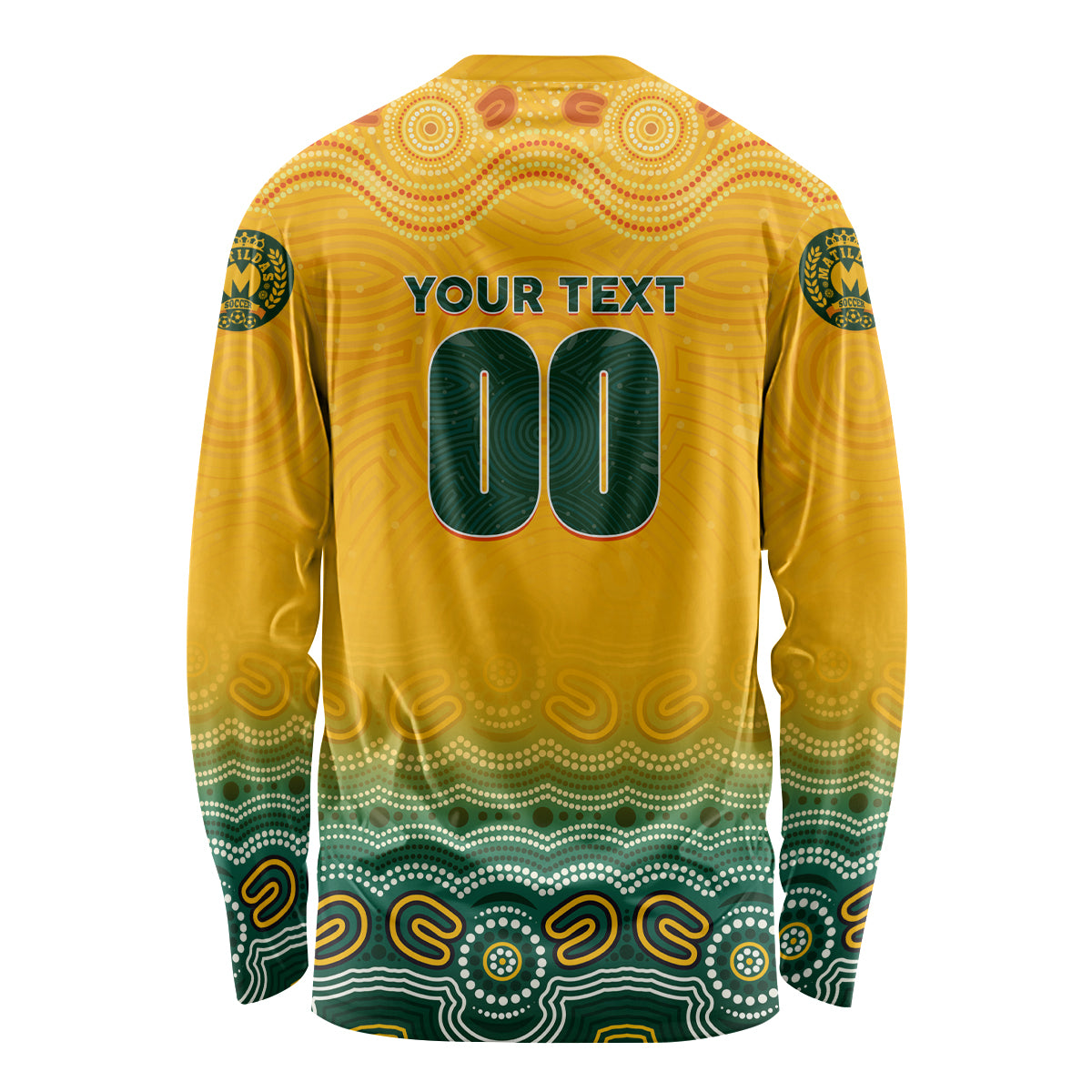 Personalised Australia Matildas Long Sleeve Shirt Tillies Aboriginal Simple Yellow