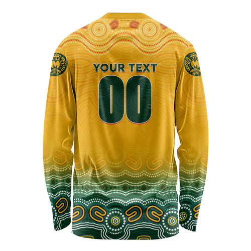 Personalised Australia Matildas Long Sleeve Shirt Tillies Aboriginal Simple Yellow