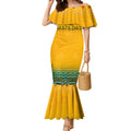 Personalised Australia Matildas Mermaid Dress Tillies Aboriginal Simple Yellow