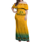Personalised Australia Matildas Off Shoulder Maxi Dress Tillies Aboriginal Simple Yellow