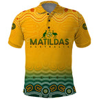 Personalised Australia Matildas Polo Shirt Tillies Aboriginal Simple Yellow
