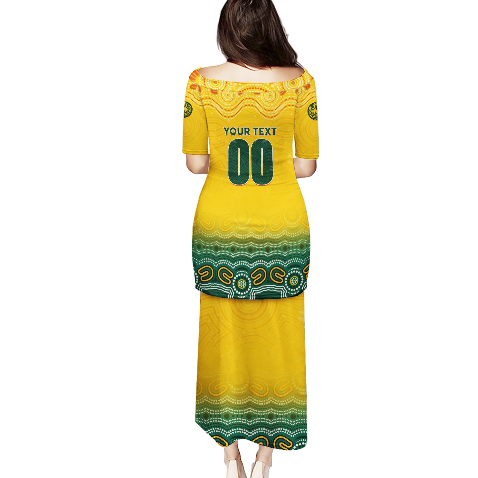 Personalised Australia Matildas Puletasi Tillies Aboriginal Simple Yellow