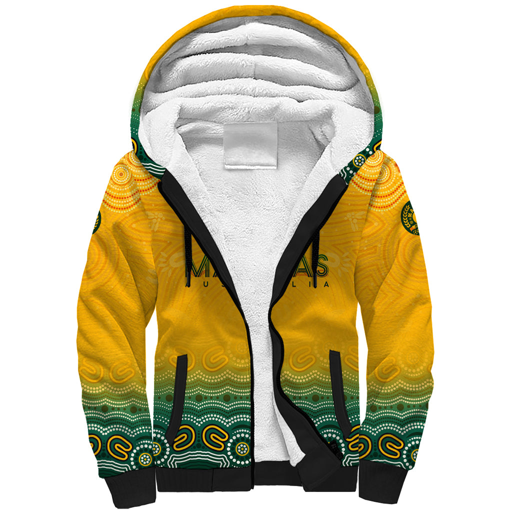 Personalised Australia Matildas Sherpa Hoodie Tillies Aboriginal Simple Yellow