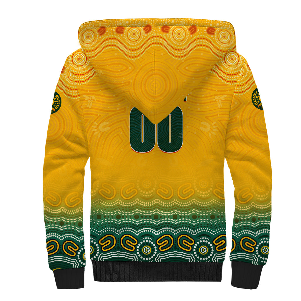 Personalised Australia Matildas Sherpa Hoodie Tillies Aboriginal Simple Yellow