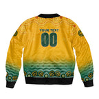 Personalised Australia Matildas Sleeve Zip Bomber Jacket Tillies Aboriginal Simple Yellow