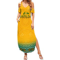 Personalised Australia Matildas Summer Maxi Dress Tillies Aboriginal Simple Yellow