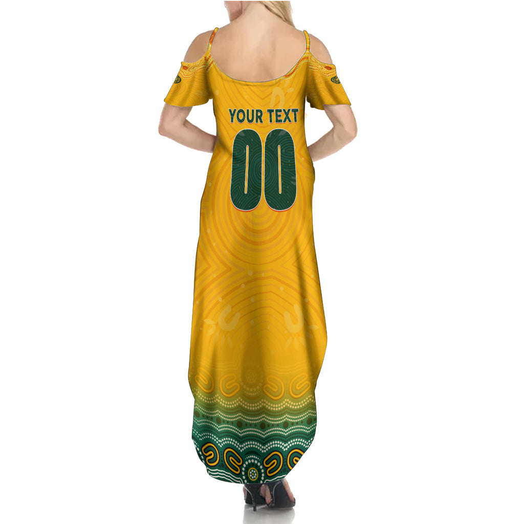 Personalised Australia Matildas Summer Maxi Dress Tillies Aboriginal Simple Yellow