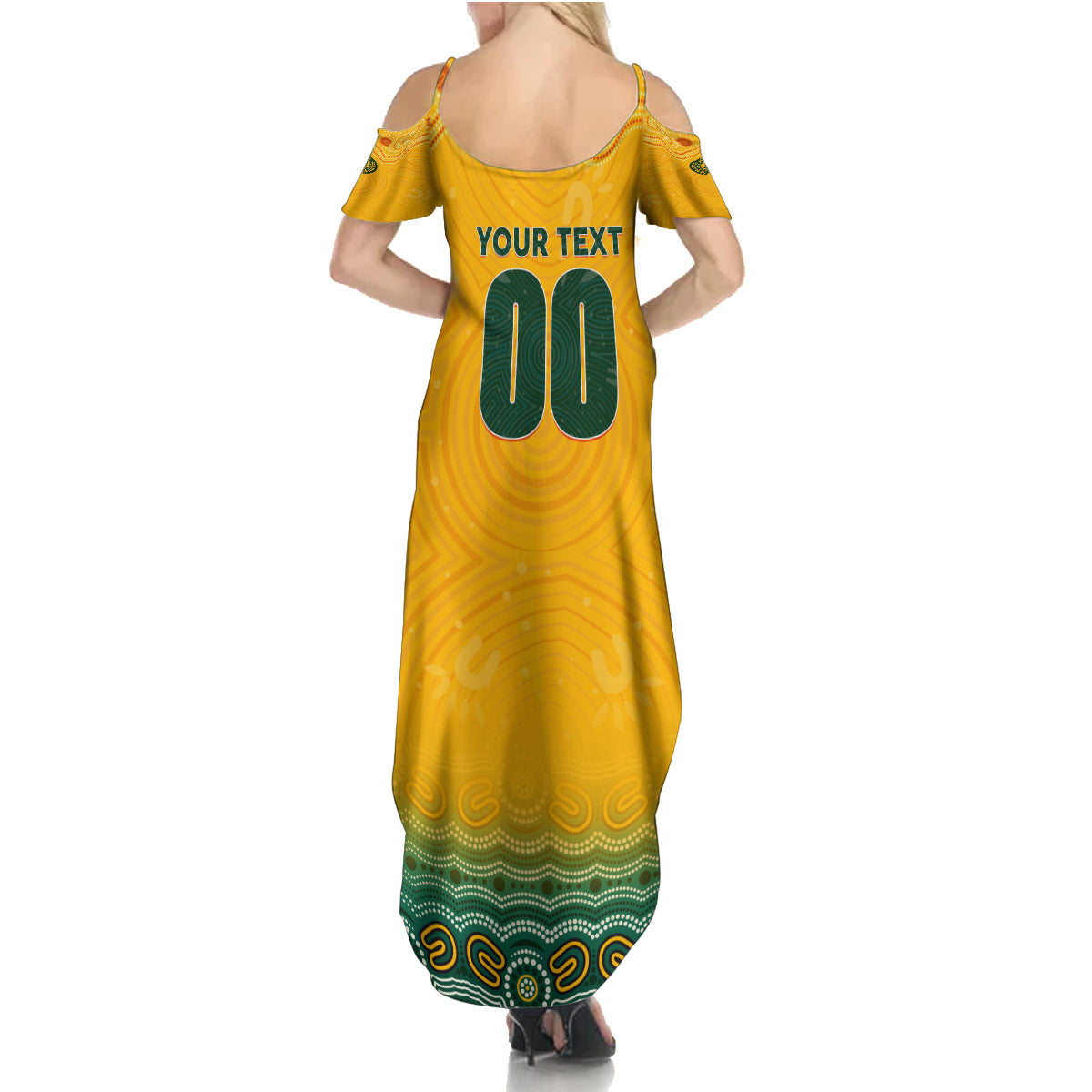 Personalised Australia Matildas Summer Maxi Dress Tillies Aboriginal Simple Yellow