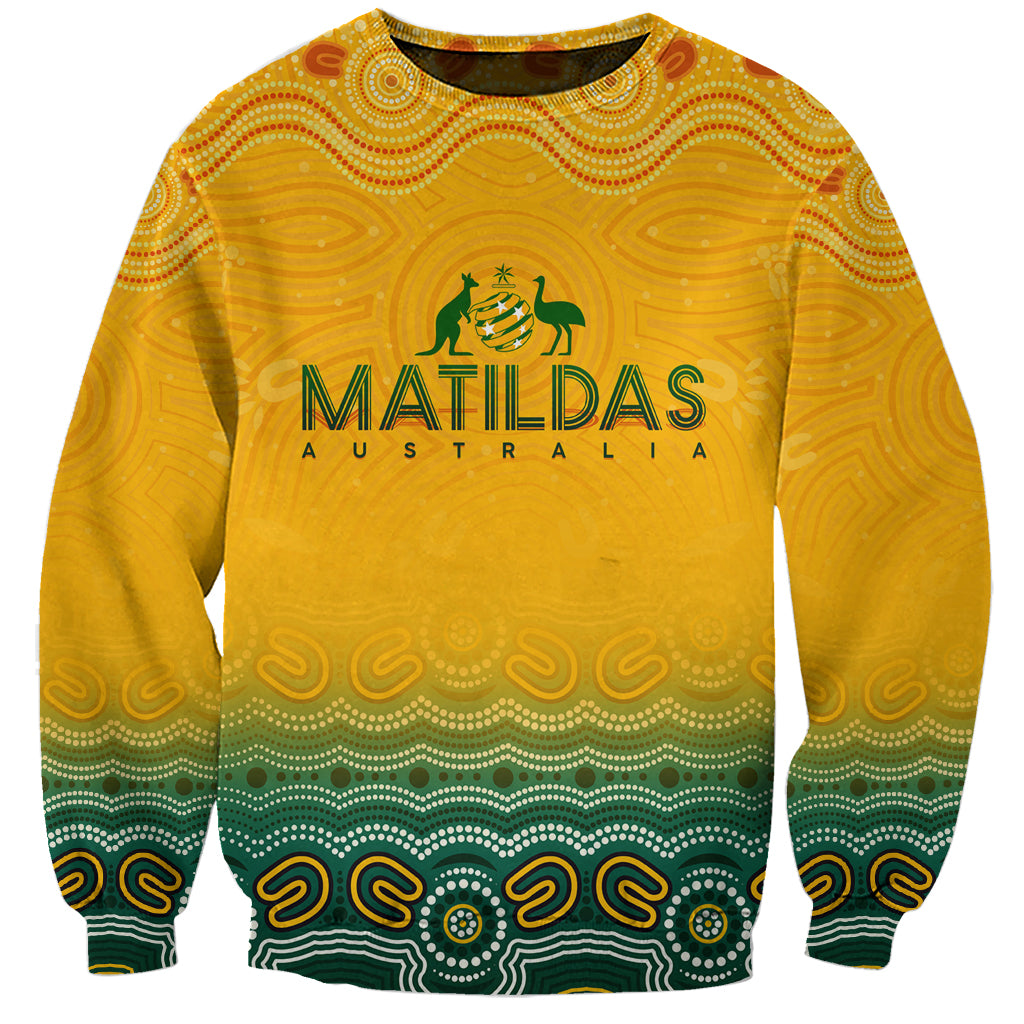 Personalised Australia Matildas Sweatshirt Tillies Aboriginal Simple Yellow