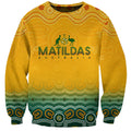 Personalised Australia Matildas Sweatshirt Tillies Aboriginal Simple Yellow