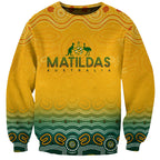 Personalised Australia Matildas Sweatshirt Tillies Aboriginal Simple Yellow