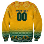 Personalised Australia Matildas Sweatshirt Tillies Aboriginal Simple Yellow