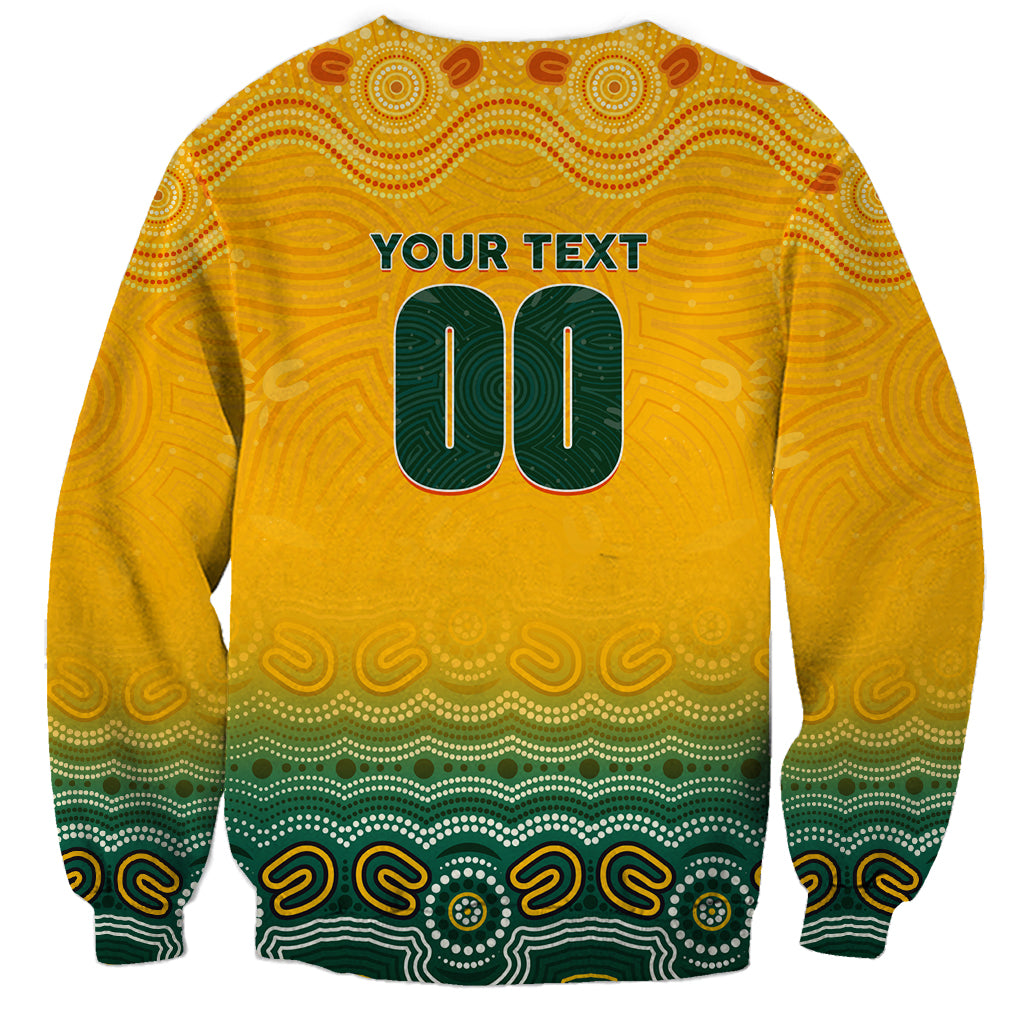 Personalised Australia Matildas Sweatshirt Tillies Aboriginal Simple Yellow