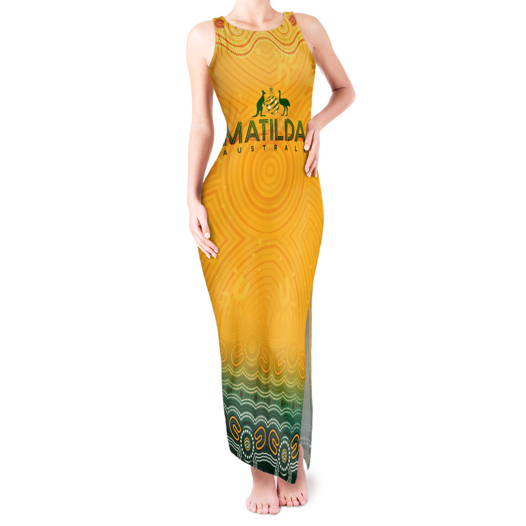 Personalised Australia Matildas Tank Maxi Dress Tillies Aboriginal Simple Yellow