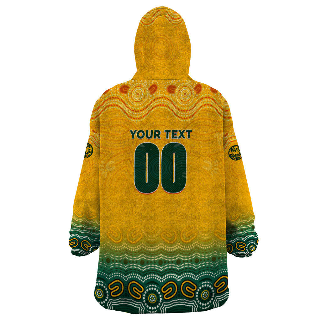 Personalised Australia Matildas Wearable Blanket Hoodie Tillies Aboriginal Simple Yellow