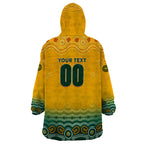 Personalised Australia Matildas Wearable Blanket Hoodie Tillies Aboriginal Simple Yellow