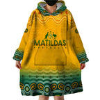 Personalised Australia Matildas Wearable Blanket Hoodie Tillies Aboriginal Simple Yellow
