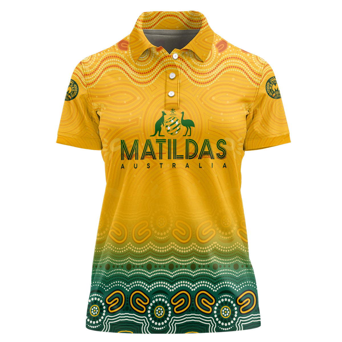 Personalised Australia Matildas Women Polo Shirt Tillies Aboriginal Simple Yellow