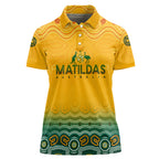 Personalised Australia Matildas Women Polo Shirt Tillies Aboriginal Simple Yellow