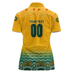 Personalised Australia Matildas Women Polo Shirt Tillies Aboriginal Simple Yellow