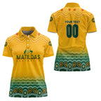 Personalised Australia Matildas Women Polo Shirt Tillies Aboriginal Simple Yellow