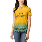 Personalised Australia Matildas Women Polo Shirt Tillies Aboriginal Simple Yellow