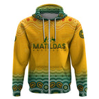 Personalised Australia Matildas Zip Hoodie Tillies Aboriginal Simple Yellow