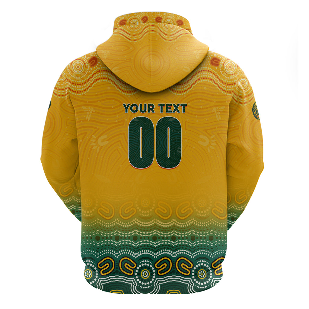 Personalised Australia Matildas Zip Hoodie Tillies Aboriginal Simple Yellow