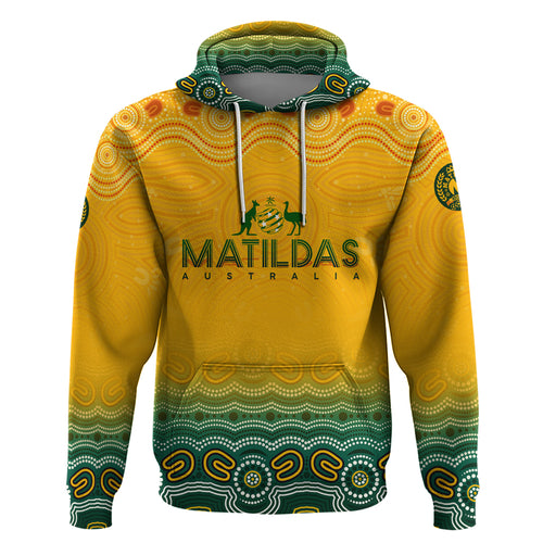 Personalised Australia Matildas Zip Hoodie Tillies Aboriginal Simple Yellow