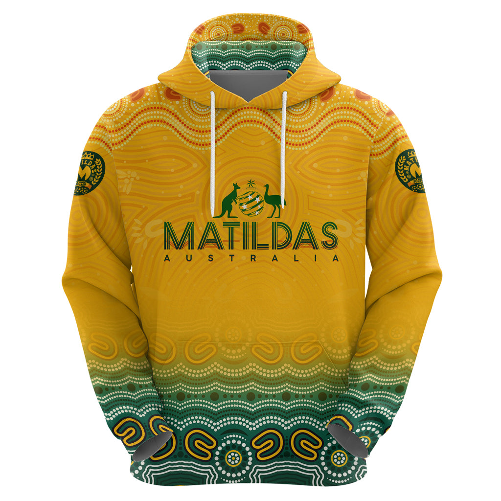 Personalised Australia Matildas Zip Hoodie Tillies Aboriginal Simple Yellow