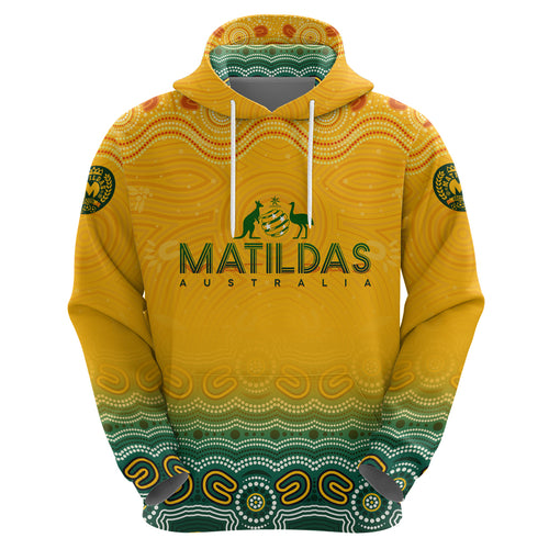 Personalised Australia Matildas Zip Hoodie Tillies Aboriginal Simple Yellow