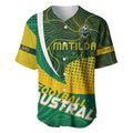 Personalised Matildas Australia Soccer Baseball Jersey Aboriginal Dot Painting
