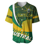 Personalised Matildas Australia Soccer Baseball Jersey Aboriginal Dot Painting