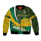 Personalised Matildas Australia Soccer Bomber Jacket Aboriginal Dot Painting