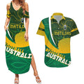 Personalised Matildas Australia Soccer Couples Matching Summer Maxi Dress and Hawaiian Shirt Aboriginal Dot Painting