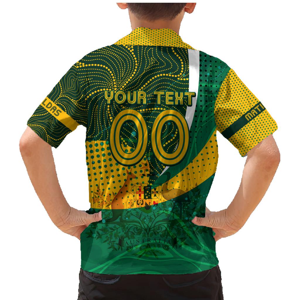 Personalised Matildas Australia Soccer Family Matching Mermaid Dress and Hawaiian Shirt Aboriginal Dot Painting