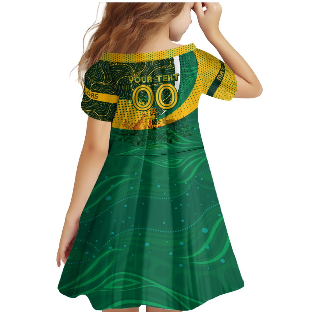 Personalised Matildas Australia Soccer Family Matching Mermaid Dress and Hawaiian Shirt Aboriginal Dot Painting