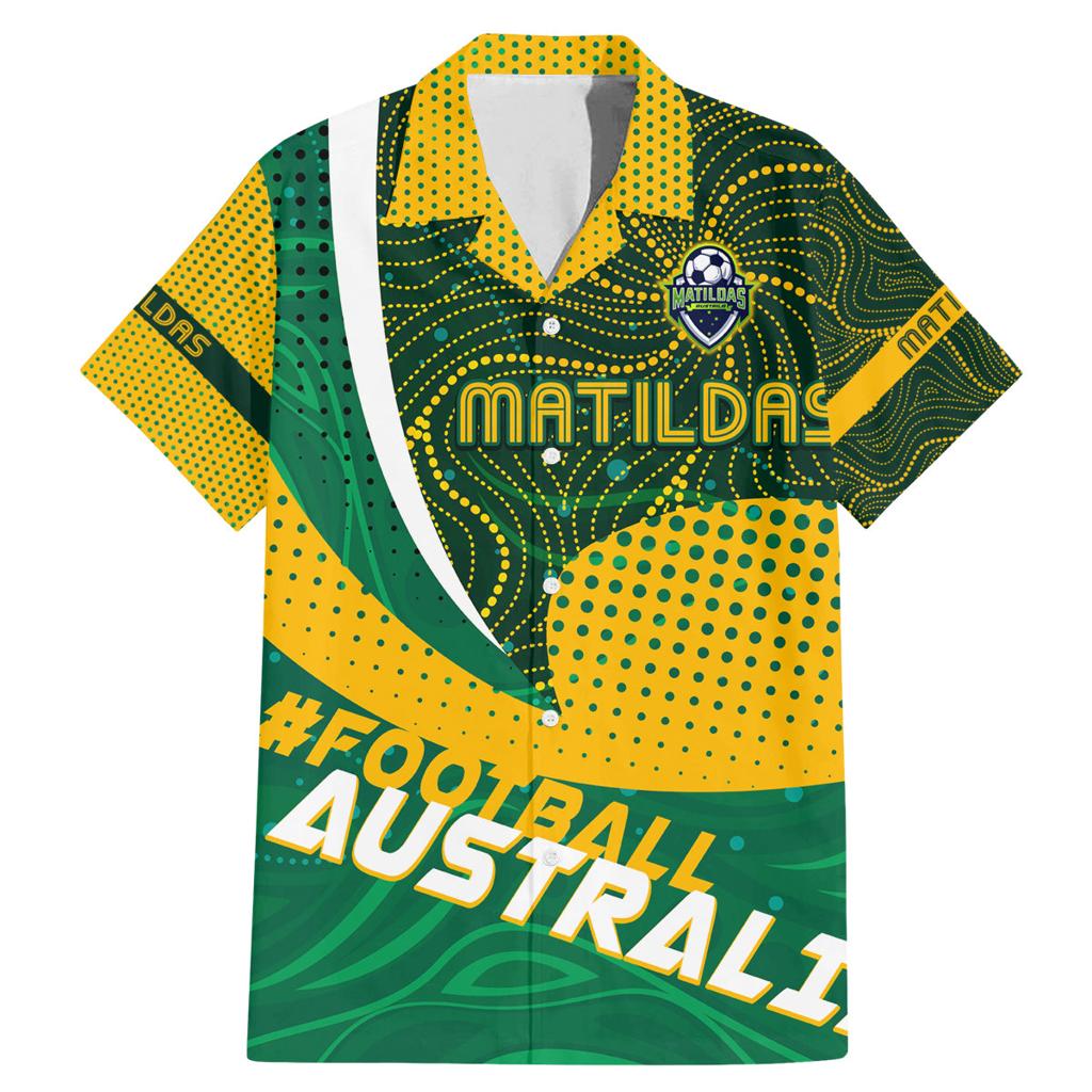 Personalised Matildas Australia Soccer Family Matching Mermaid Dress and Hawaiian Shirt Aboriginal Dot Painting