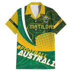 Personalised Matildas Australia Soccer Family Matching Mermaid Dress and Hawaiian Shirt Aboriginal Dot Painting